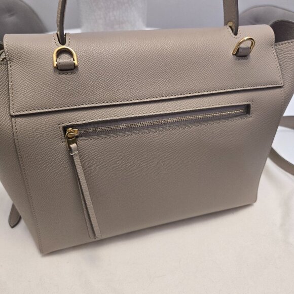 CELINE Grained Calfskin Mini Belt Bag Taupe (retail $3200) - Picture 3 of 13